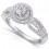 1 Carat Double Halo Round Diamond Engagement Ring in White Gold