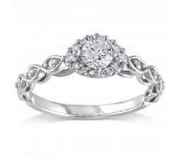 Perfect Round Diamond Infinity Engagement Ring for Women in White Gold