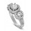 Unique Trilogy 1 Carat Round Diamond Engagement Ring in White Gold for Women