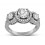 Unique Trilogy 1 Carat Round Diamond Engagement Ring in White Gold for Women