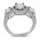 Unique Trilogy 1 Carat Round Diamond Engagement Ring in White Gold for Women