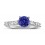 1 Carat Vintage Round cut Blue Sapphire and Diamond Engagement Ring in White Gold
