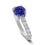 1 Carat Vintage Round cut Blue Sapphire and Diamond Engagement Ring in White Gold