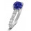 1 Carat Vintage Round cut Blue Sapphire and Diamond Engagement Ring in White Gold