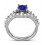 2 Carat Vintage Round cut Blue Sapphire and Diamond Wedding Ring Set in White Gold