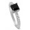 Luxurious 1 Carat Princess cut Black and White Diamond Engagement Ring