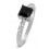 Luxurious 1 Carat Princess cut Black and White Diamond Engagement Ring