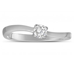 Affordable 1/4 Carat Round Solitaire Diamond Engagement Ring in White Gold