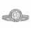 Designer 1 Carat Round Halo Diamond Engagement Ring for Women in White Gold