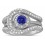 Unique and Luxurious, 2 Carat Designer Sapphire and Diamond Wedding Ring Set in White Gold