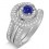 Unique and Luxurious, 2 Carat Designer Sapphire and Diamond Wedding Ring Set in White Gold