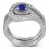 Unique and Luxurious, 2 Carat Designer Sapphire and Diamond Wedding Ring Set in White Gold