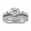 Antique 1 Carat Round Diamond Wedding Ring Set for Her in White Gold
