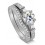Antique 1 Carat Round Diamond Wedding Ring Set for Her in White Gold