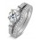 Antique 1 Carat Round Diamond Wedding Ring Set for Her in White Gold