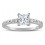 1 Carat Princess cut Diamond Engagement Ring in 14k White Gold