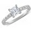 1 Carat Princess cut Diamond Engagement Ring in 14k White Gold