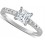 1 Carat Princess cut Diamond Engagement Ring in 14k White Gold