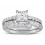 1 Carat Princess cut Diamond Wedding Ring Set in White Gold