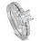 1 Carat Princess cut Diamond Wedding Ring Set in White Gold