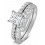 1 Carat Princess cut Diamond Wedding Ring Set in White Gold