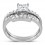 1 Carat Princess cut Diamond Wedding Ring Set in White Gold