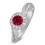 Antique Designer 1 Carat Red Ruby and Diamond Engagement Ring for Her in White Gold