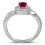 Antique Designer 1 Carat Red Ruby and Diamond Engagement Ring for Her in White Gold