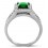 Luxurious 1.50 Carat princess cut Green Emerald and Diamond Engagement Ring in White Gold