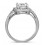 1 Carat Princess cut Diamond Halo Engagement Ring 14k White Gold