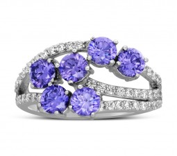 Unique 2 Carat Amethyst and Diamond Ring for Women