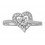 Half Carat Heart Shape Round Diamond Engagement Ring in White Gold