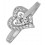 Half Carat Heart Shape Round Diamond Engagement Ring in White Gold