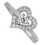 Half Carat Heart Shape Round Diamond Engagement Ring in White Gold