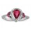 2 Carat Unique pear shape Pink Sapphire and Diamond Halo Ring in White Gold
