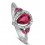 2 Carat Unique pear shape Pink Sapphire and Diamond Halo Ring in White Gold