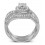 Antique Designer 2 Carat Round Diamond Bridal Ring Set for Her in White Gold