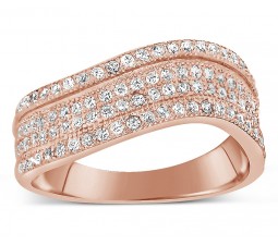 1 Carat Designer Luxurious Diamond Wedding Ring Band in Rose Gold