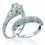 1 Carat Vintage Round Diamond Wedding Ring Set for Her in White Gold
