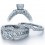 GIA Certified 2 Carat Princess cut Diamond Vintage Wedding Ring Set in White Gold