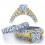 Huge 2 Carat Princess Designer Wedding Ring Set in White Gold for Women