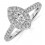Half Carat Marquise cut Halo Diamond Engagement Ring in White Gold