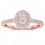 Half Carat Oval cut Halo Diamond Engagement Ring in Rose Gold