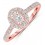 Half Carat Oval cut Halo Diamond Engagement Ring in Rose Gold