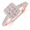 Half Carat Princess cut Halo Diamond Engagement Ring in Rose Gold