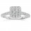 Half Carat Princess cut Halo Diamond Engagement Ring in White Gold