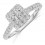 Half Carat Princess cut Halo Diamond Engagement Ring in White Gold
