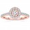 Half Carat Round cut Halo Diamond Engagement Ring in Rose Gold