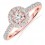 Half Carat Round cut Halo Diamond Engagement Ring in Rose Gold