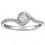Half Carat Round Diamond curved Engagement Ring in White Gold
